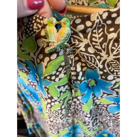 Passports Tropical Colorful Sheath Tunic Swim Coverup Parrot Pin Closure Sz M - Picture 4 of 8